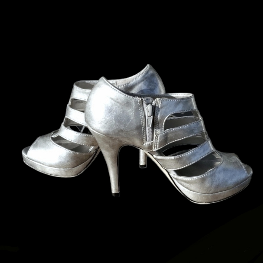 City Street Silver Strap Heels